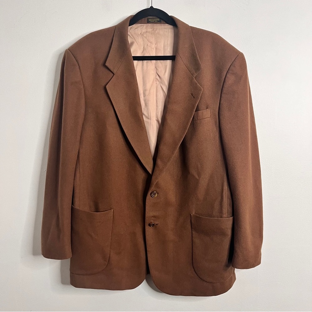 Oscar de la Renta Brown Two Button Sport Coat Men's 42R